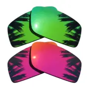 Green Mirrored&Midnight Sun Polarized Replacement Lenses for-Oakley Twitch