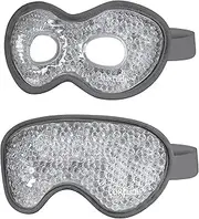 Luxtude Gel Eye Mask 2PCS, Reusable Cooling Eye Masks for Sleeping, Hot Cold Eye Mask Ice Pack, Frozen Cold Eye Compress for Puffiness/Dark Circles/Headaches/Migraines/Eye Bags/Stress Relief (Gray)