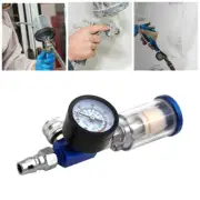 New Mini Air Pressure Regulator Gauge Spray Gun & In-Line Water Trap Air Filter