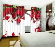 3D Red Rose 42 Blockout Photo Curtain Print Curtains Drapes Fabric Window AU