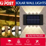 LED Solar Wall Light Outdoor Fence Garden Sconce Waterproof Porch Lighting Lamp