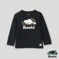 在飛比找momo購物網優惠-【Roots】Roots小童-炫光系列 海狸LOGO長袖T恤