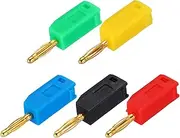 uxcell 5 Pcs 2mm Banana Plugs, 10A 7mm OD 26.5mm Length Speaker Wire Cable Plugs Connectors, Banana Jack Connector for Speaker Wire Audio Cable, 5 Colors