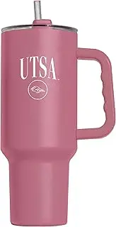 Logo Brands NCAA UTSA Roadrunners Berry 40 oz Tumbler with Handle - Stylish Everyday Use Powder Coated-Stainless Steel with Straw- Keeps Cold for Hours