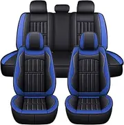 11PCS 5 Seats Car Seat Covers Automobiles Seat Covers Protector Cushion Leather Front+Rear Full Set SUV Truck(Type C)