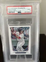 2014 Bowman Prospects Cello Pack Mookie Betts Rookie on Top PSA 9