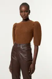 Alpaca Wool Fluffy Knit Crew Neck Top