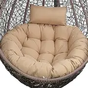 Replacement Cushion with Pillow for Hanging Egg Chair Large Thick Round Washable Seat Cushion for Outdoor Swing Hammock Chair 41Inch