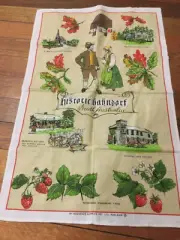 Vintage Un Used Souviner Collectable Tea Towel Linen/cotton HISTORIC HAHNDORF