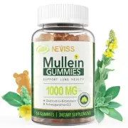 Mullein Leaf Extract for Lungs, Sugar Free Tasty Mullein Gummies 1000mg, Lung...