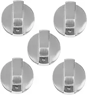 ibasenice 5Pcs Gas Stove Replacement Knobs Brushed Burner Control Knobs Switch for Gas Cooktop Compatible with Various Oven and Cooker Hobs