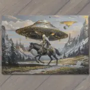 POSTCARD Alien God Civilization Religious Deity Ceremony Sacred Ritual Spaceship
