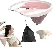 Portable Hair Washing Basin - Folding Shampoo Tub with Drain Pipe - Hair Wash Tool, Movable Cleaning Product with Storage Bag for Home Travel