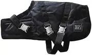 Zeez Waterproof Dog Coat, Oil Skin/Black, Size 16