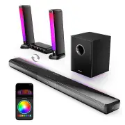 ULTIMEA Apollo S80 Dolby Atmos Soundbar 320W 5.1CH Detachable Lighting Soundbar bluetooth Soundbar with 6 Drivers Powerf