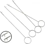 4 Pieces Needle Hook, Plastic Latch Hook Supplies，Tongue Crochet Tool ，Sewing Loop Turner Hook with Latch for Fabric Tube Straps Belts Strips DIY AccessoriesBent Latch Crochet (4PC Long)