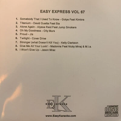 Easy Karaoke Express Hits - EKi 67 - JLS, Olly Murs, Jason Mraz (CDG Disc)