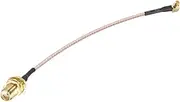 uxcell MMCX Male Right Angle to SMA Female Bulkhead,Pigtail Antenna Coaxial RG178 Low Loss Cable,RF Coaxial Connector,8inch