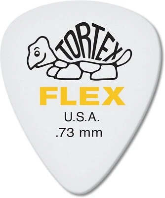 JIM DUNLOP Dunlop Tortex Flex Standard .73mm Yellow Guitar Pick-72 Pack ,428R.73
