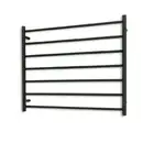 Radiant Matte Black 900 x 750mm Round Heated Towel Rail (Right Wiring) BRTR08RIG