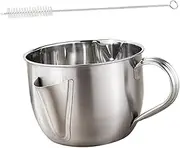 MAGICLULU 304 Steel Grease Separator Bowl Oil Soup Filter Lid Brush for Cooking Oil Strainer
