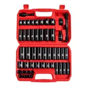 3/8" Drive Impact Socket Set SAE and Metric (5/16"- 3/4", 8-22mm) 48pcs, CR-V...