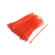 Cable Zip Tie 100mmx2.5mm Self-Locking Nylon Tie Wraps Red 100pcs