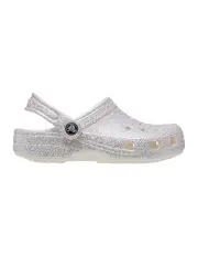 [Crocs] Classic Glitter Clog Youth Beach Sandals in Grey