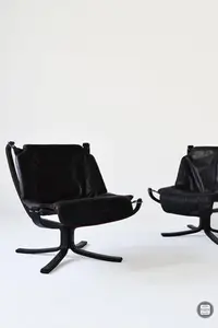 在飛比找Yahoo!奇摩拍賣優惠-挪威 Falcon Chair 皮革休閒椅