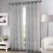 RT Designers Collection Wanda Box Voile Grommet 2pk Pannel Each 38" x 84" Silver