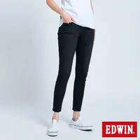 在飛比找momo購物網優惠-【EDWIN】女裝 JERSEYS迦績EJ2棉涼感窄直褲(黑