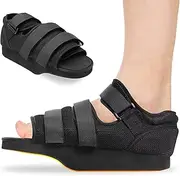 [Generic] Shoes for Broken Toe Forefoot Offloading Healing Boot Post Wedge Foot Splint for Men and Women (Black, M)