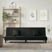 Sofa Bed Black Velvet vidaXL