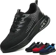 [TQGOLD] Safety Shoes Men Women Work Shoes Lightweight Sporty Steel Cap Shoes Non-Slip Protective Shoes with Steel Toe Cap Breathable Work Trainers Size 35-46 EU
