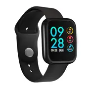 P70 1.3'' IPS Color Touch Screen IP68 Waterproof Smart Watch Blood Pressure Oxygen Monitor Information Push Fitness Exercise Sports Bracelet BLACK COLOR