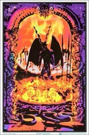 Gates of Hell Purgatory Lucifer Laminated Blacklight Poster - 23.5" x 35.5"