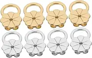 EXAOMBLE 8pcs Adjustable Earring Backs for Heavy Earrings Secure Flower Design Supports for Studs Stylish Gold Flower Shape Backings for Droopy Ears Versatile Jewelry Accessory