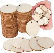SHINEOFI 100pcs Round Wood Chips Blank Labels Woodsy Decor Circle Round Plant Lables Blank Discs Slabs Plant Tags Tree Decorations Plant Labels Round Labels Plant Label Pendants Plant Decor