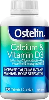 Ostelin Calcium & Vitamin D3 Tablets 250 - Supports Bone Density - Supports Healthy Bone Development in Teens - Maintains Healthy Immune System & Muscle Function