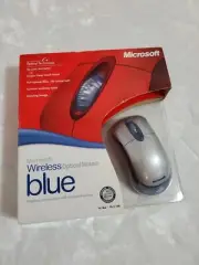 NIP Microsoft Wireless Optical Mouse Blue K80-00004 USB PS/2 Windows Mac