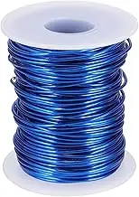 uxcell 16 Gauge / 1.5mm Anodized Aluminum Wire for Jewelry Craft Making, 100 Feet Bendable Flexible Wire for DIY Home Decor Gardening Sculpture, Dark Blue
