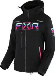 FXR Maverick 2-in-1 Ladies Snowmobile Jacket, black-multicolored, Size XL for Women Black Multicolored