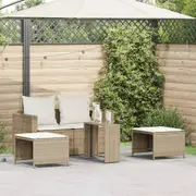 vidaXL 5 Piece Garden Sofa Set with Cushions Stackable Beige Poly Rattan