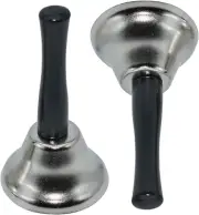 Silver Steel Hand Bell Loud Call Bell, 2Pcs Hand Bell Christmas Jingle Bell Orna