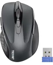 TECKNET Wireless Mouse, 2.4G Ergonomic Optical Mouse, Computer Mouse for Laptop,