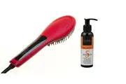 Cabello Glow Straightening Brush with Serum Oil 'Keep Me Hot' - Red