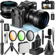 4K Digital Cameras for Photography, 48MP Vlogging Camera for YouTube with Microp
