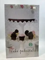 Set 2 Home Interiors Ceramic Pastry Cake Appetizer Stand