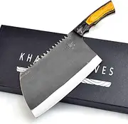 HFD_002-13inches serbian knife meat cleaver knife with a elegant stainless steel and pakawood handle handmade for Home, Outdoor Cooking, Camping, BBQ, butcher knife for meat cutting
