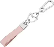 Wrist Lanyards Key Chain Holder: Car Key Chain with Pink Cowhide Strap Hand Wristlet Keychain for Car Key, Handbag, Purse Backpack Decor